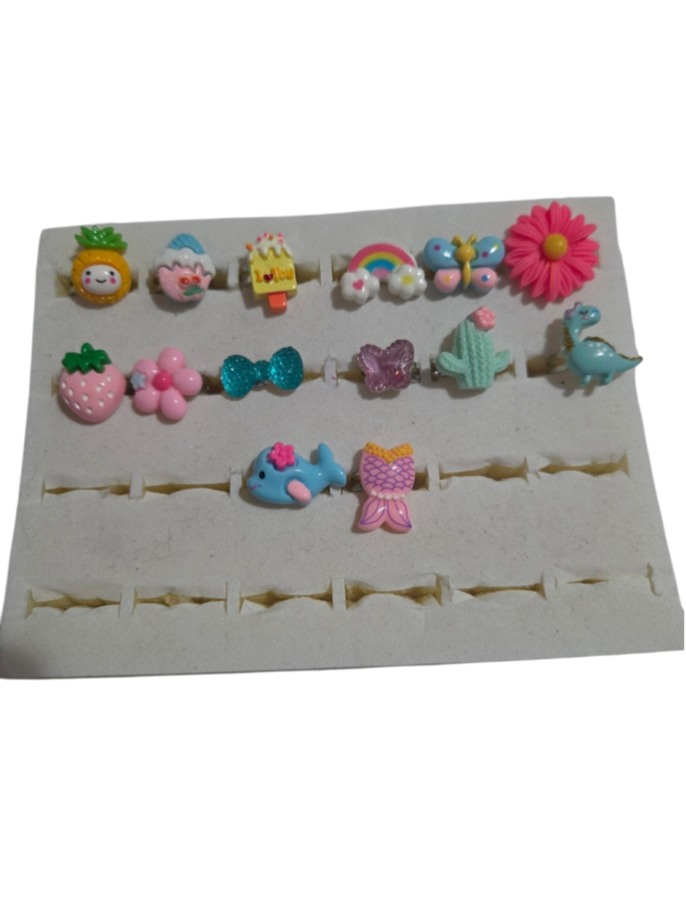 Little Girl Jewel Rings Girl Pretend Play (14 rings)